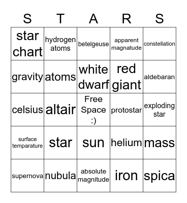 Star review!!!!!!!!!! Bingo Card