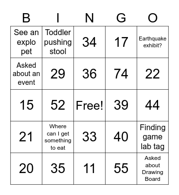 Floor bingo Card