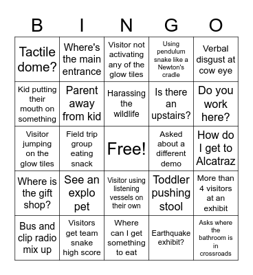 Floor Bingo Card