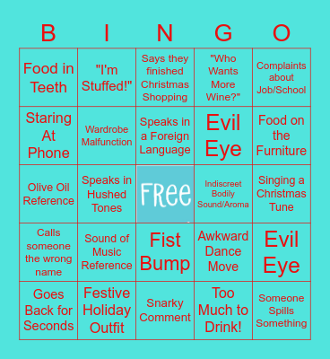 Bivona Christmas Bingo Card