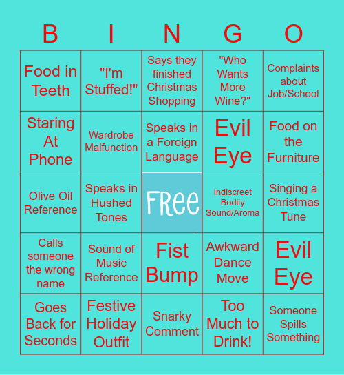 Bivona Christmas Bingo Card