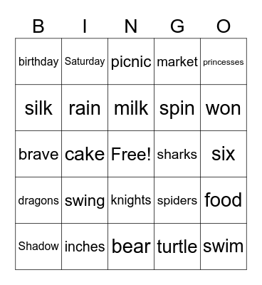 Flex Reading Bingo Card