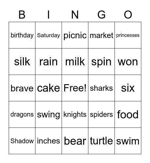 Flex Reading Bingo Card