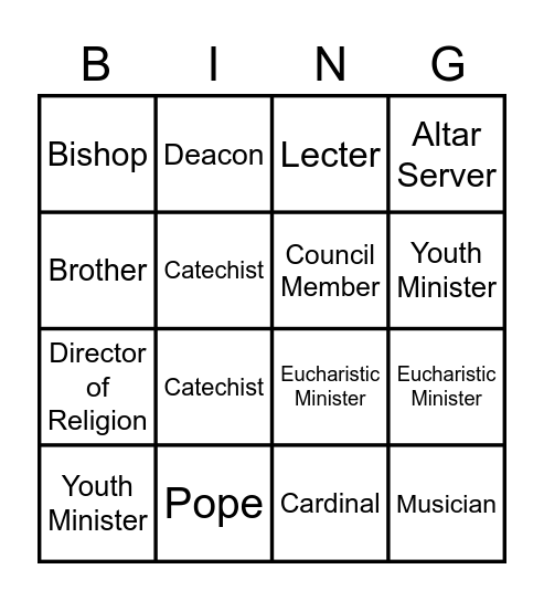 Who's Who Bingo Card