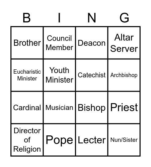 Who's Who Bingo Card