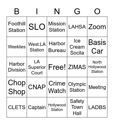 NPP Bingo Card