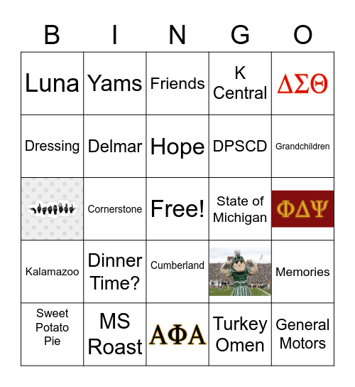 Thankful Thursday 2022 Bingo Card