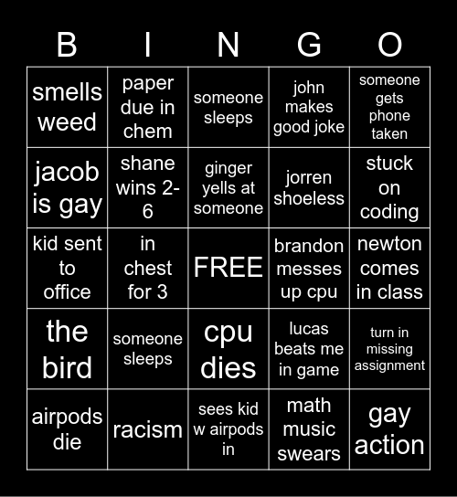 bingo. Bingo Card