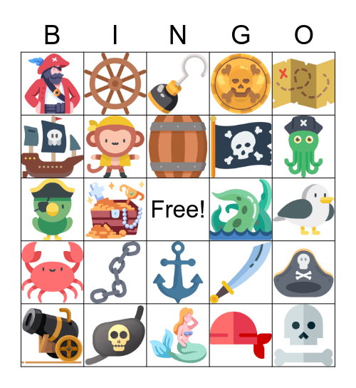 Pirate Adventure Bingo Card