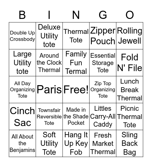 31 Bingo Card