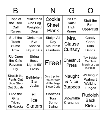 Turkey Burn Bingo Card