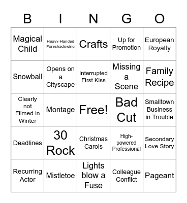 Holiday Goodness Bingo Card