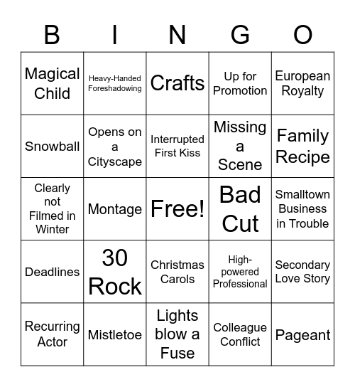 Holiday Goodness Bingo Card