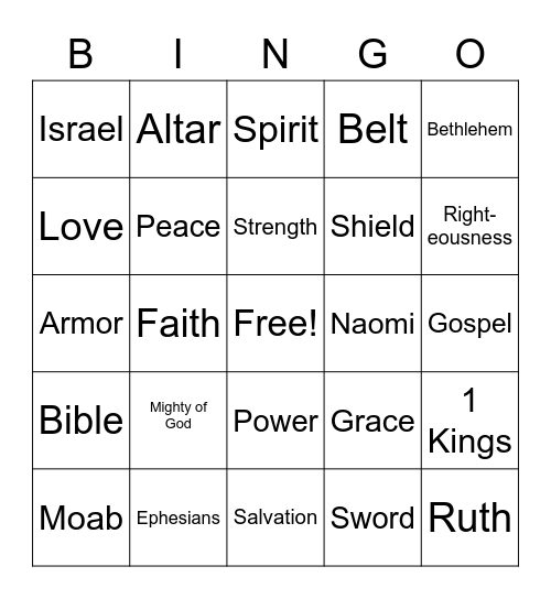 JESUS!! Bingo Card