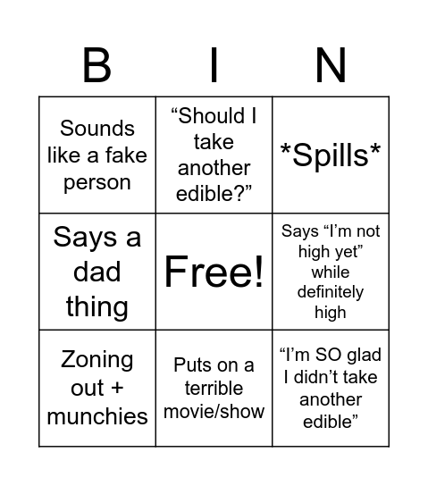 High Ben Bingo Card