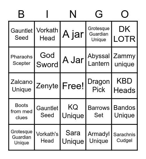 TFC Bingo! Bingo Card