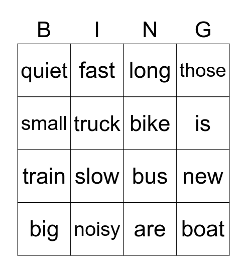Unit.8 The Toy Store Bingo Card