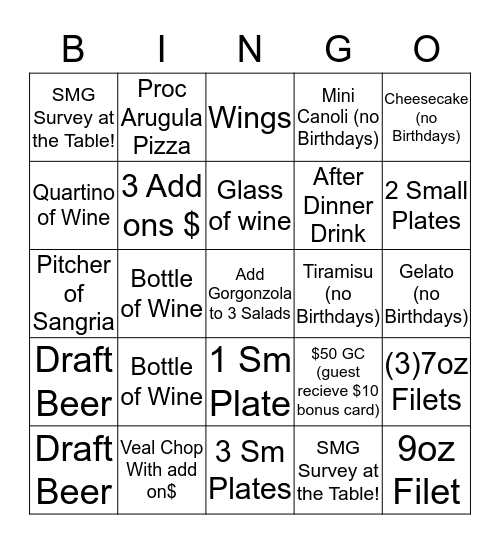 Carrabbamico Bingo Card