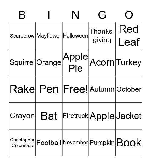 Inference Bingo  Bingo Card