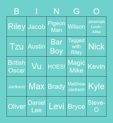 BINGHOES Bingo Card