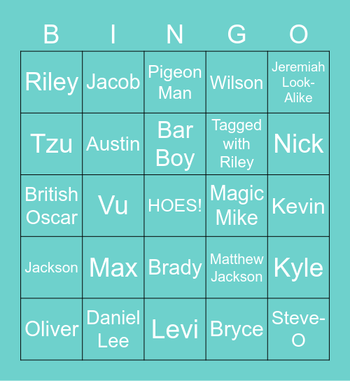 BINGHOES Bingo Card