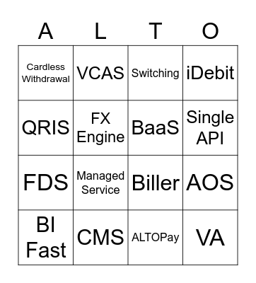 ALTO BINGO Card