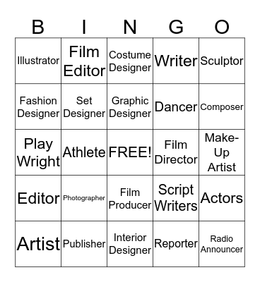 Arts, AV/Technology & Communications Bingo Card