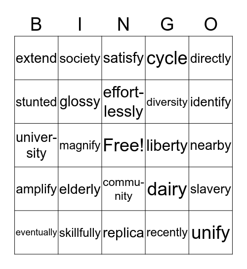 NVL Week 12 Bingo Card