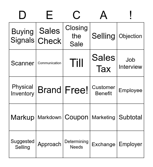 Retail Sales BINGO! Bingo Card
