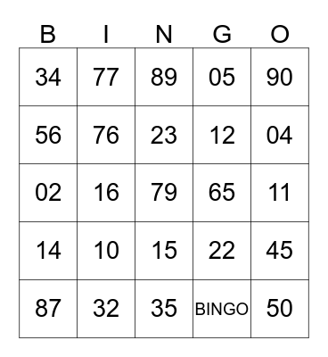 AMNAF GALA NITE 2015 Bingo Card