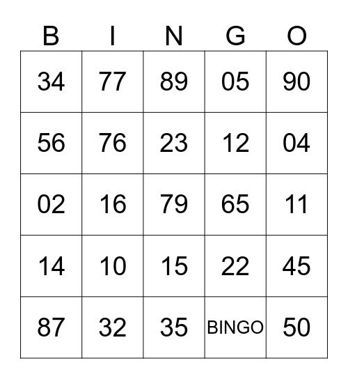 AMNAF GALA NITE 2015 Bingo Card