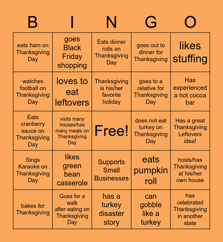 Operations Bingo Card