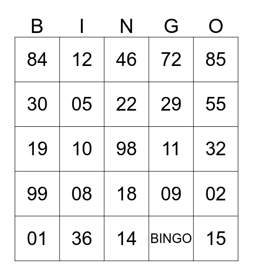 AMNAF GALA NITE 2015 Bingo Card