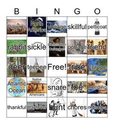 Colonial Bingo Card