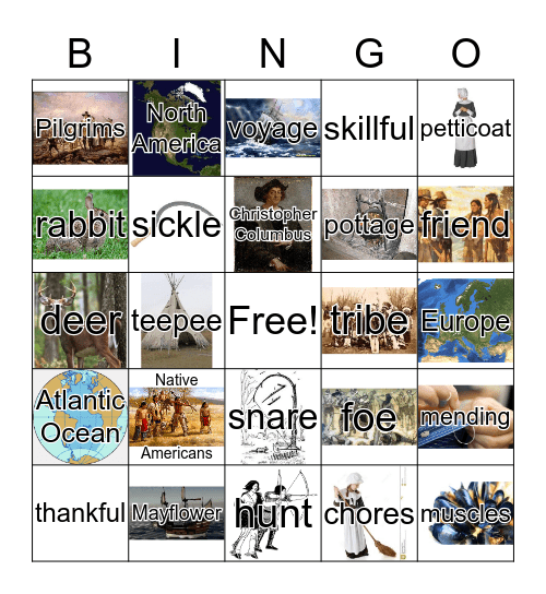 Colonial Bingo Card