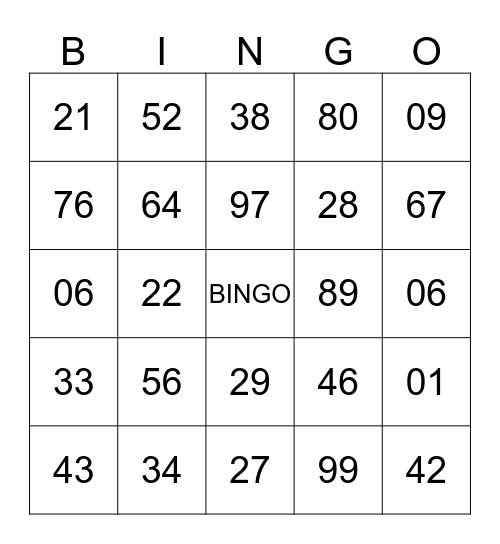 AMNAF GALA NITE 2015 Bingo Card