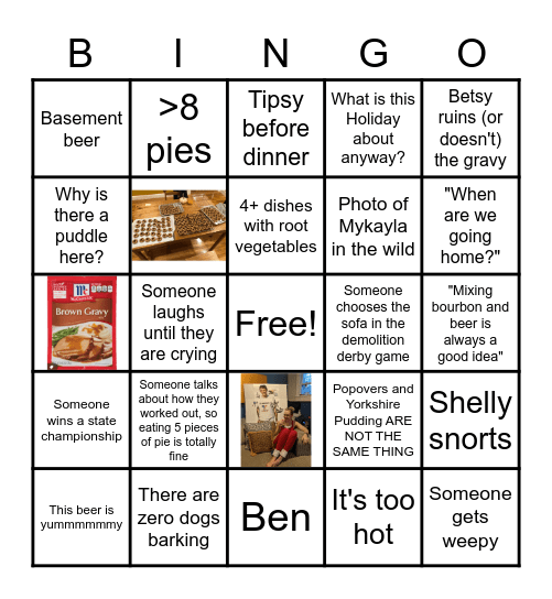 I'm thankful for BINGO in 2022 Bingo Card