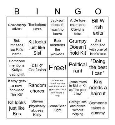 Wollinger Thanksgiving Bingo Card