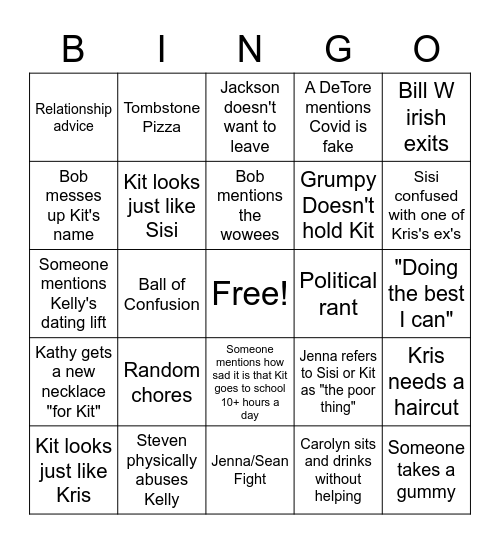 Wollinger Thanksgiving Bingo Card