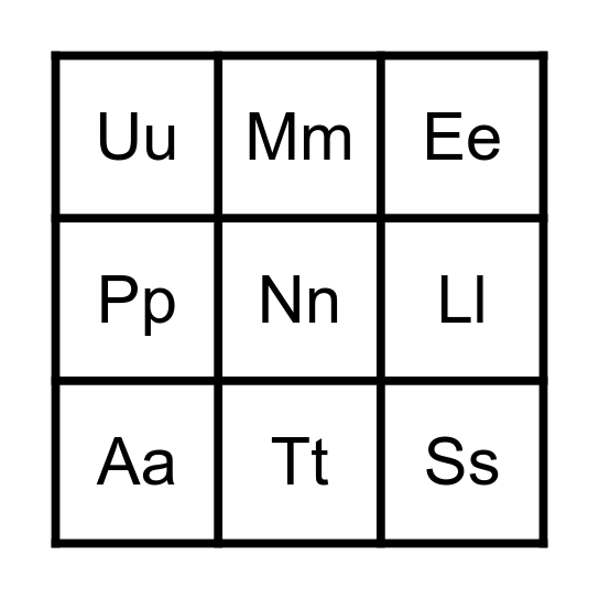 Loteria de Letras Bingo Card