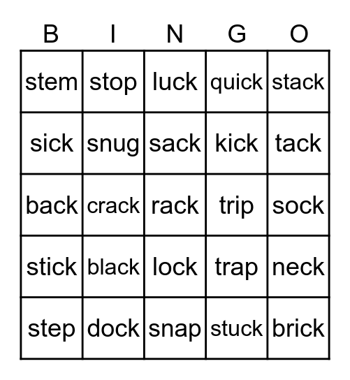 BLENDS & -CK BINGO Card