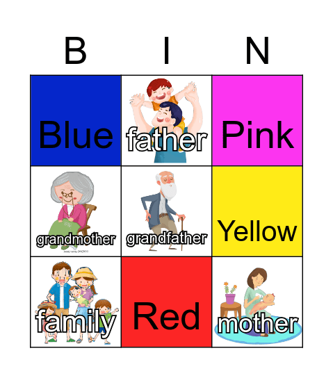 Family Bingo Game Bingo Card