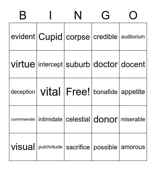 BtB Derivative Bingo Card