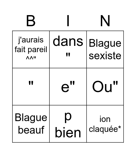 Bingo JDC Bingo Card