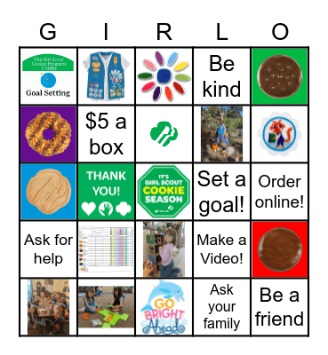 Girl Scout Cookies 2023 Bingo Card