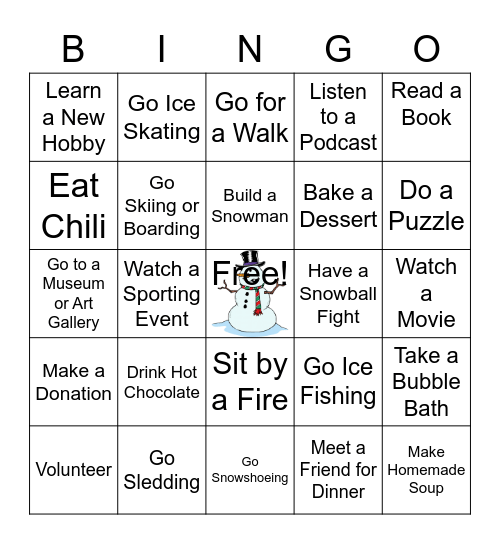 Winter Bingo Card