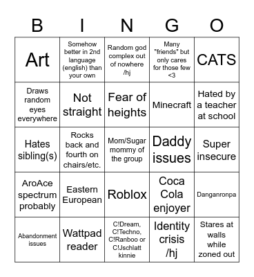 Asher's Bingo Card