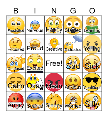 Zones of Regulation BINGO Card