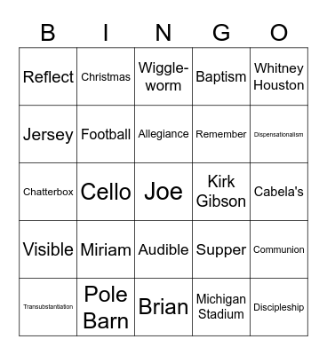 Sermon Bingo Card