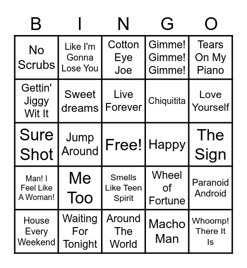 28 - Music Bingo Card